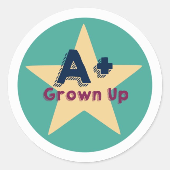 A+ Grown Up Adult Reward Stickers (Front)