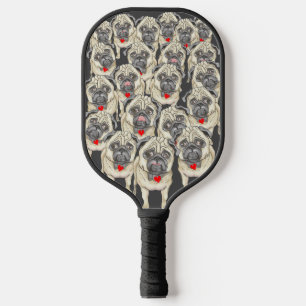 A Grumble of Pugs Pickleball Paddle
