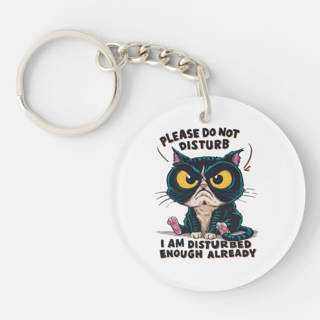 A grumpy cat with oversized key ring (Front)