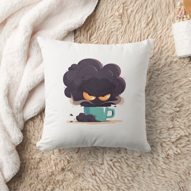 A grumpy coffee cup cushion (Blanket)