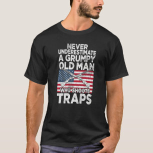 A Grumpy Old Man US Flag Sports Shooter & Clay Pi T-Shirt