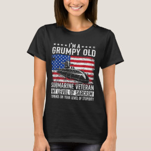 A Grumpy Old Submarine Veteran Flag USA Submariner T-Shirt