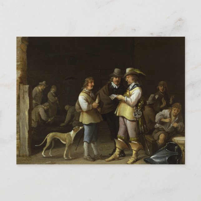 A Guardroom Interior Postcard (Front)