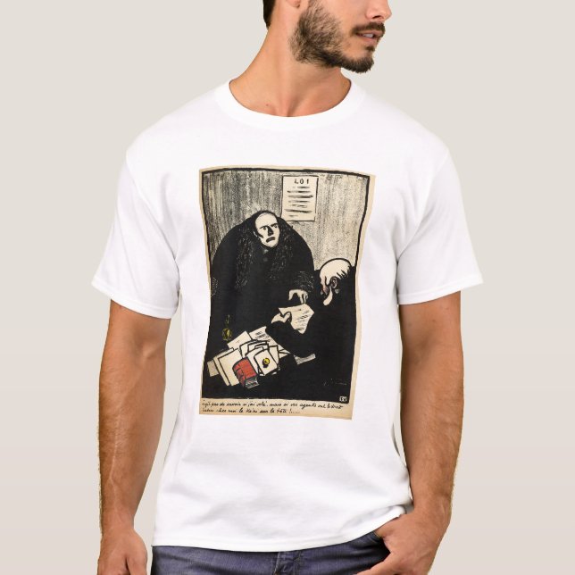 A guilty suspect tries to raise a question T-Shirt (Front)