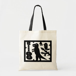 A Guitar, A Dinosaur, And A Bird Tote Bag