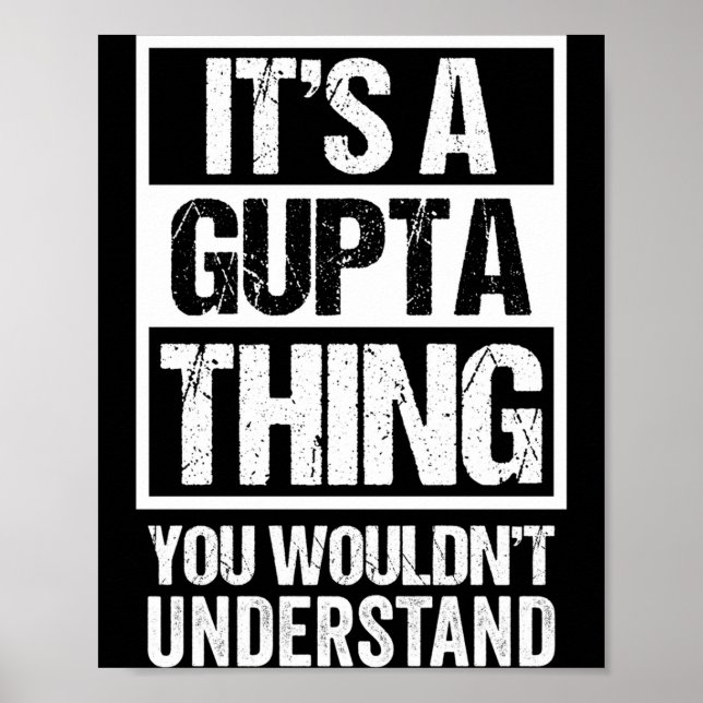 A gupta thing wouldn't understand surname name poster (Front)