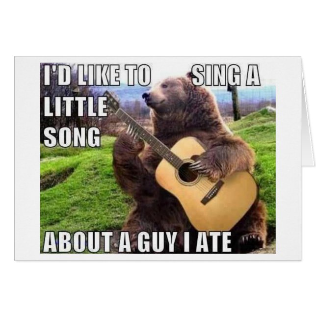 "A GUY I ATE" Bear with Guitar (Front Horizontal)