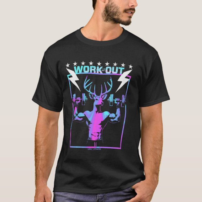A GYM DEER - WORKOUT EXERCISE FUN VIBES T-Shirt (Front)