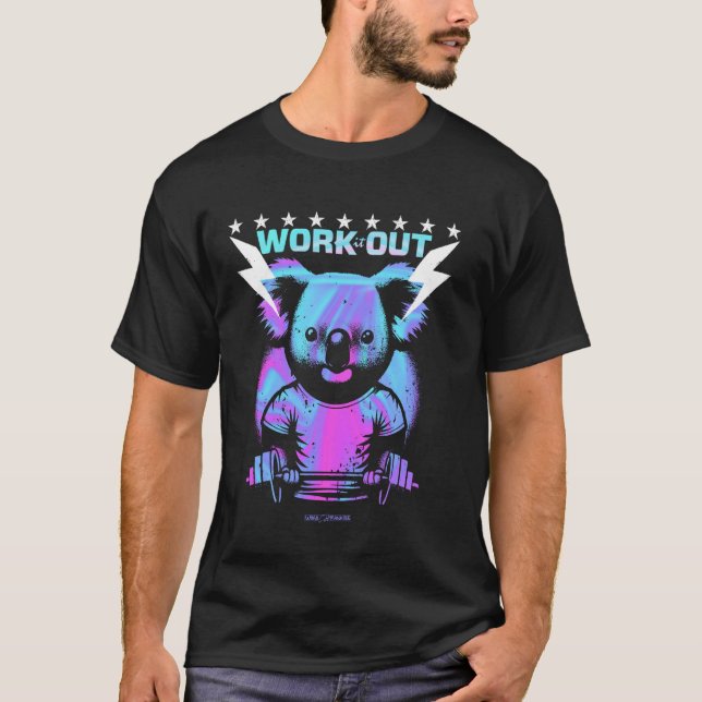 A GYM KOALA BEAR - WORKOUT EXERCISE FUN VIBES T-Shirt (Front)