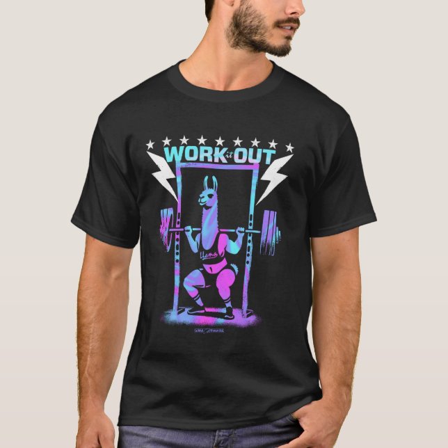 A GYM LLAMA  WORKOUT EXERCISE FUN VIBES T-Shirt (Front)