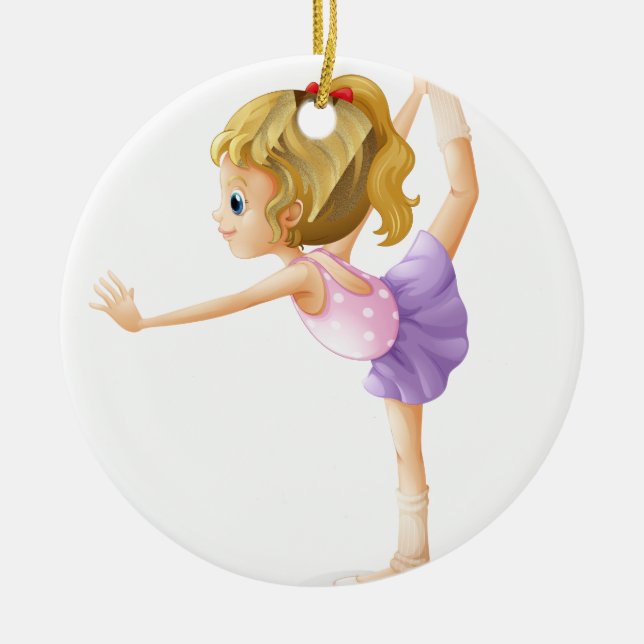 A gymnast ceramic tree decoration (Front)