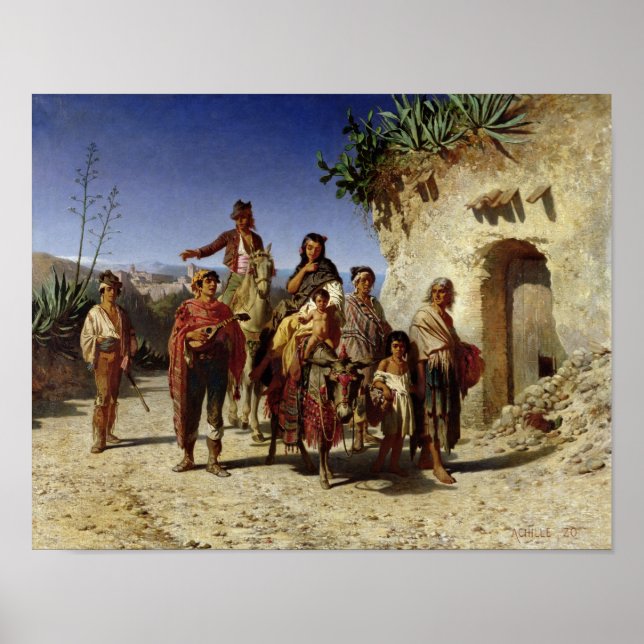 A Gypsy Family on the Road, c.1861 Poster (Front)