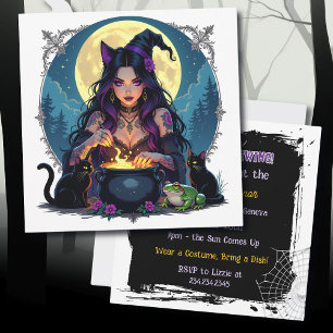 A Halloween Party is Brewing! Witch themed Invitation