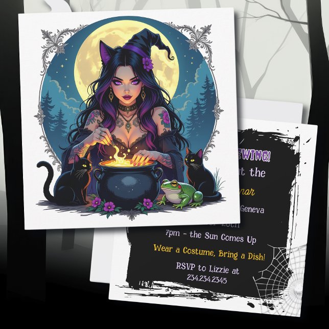 A Halloween Party is Brewing! Witch themed  Invitation (Creator Uploaded)