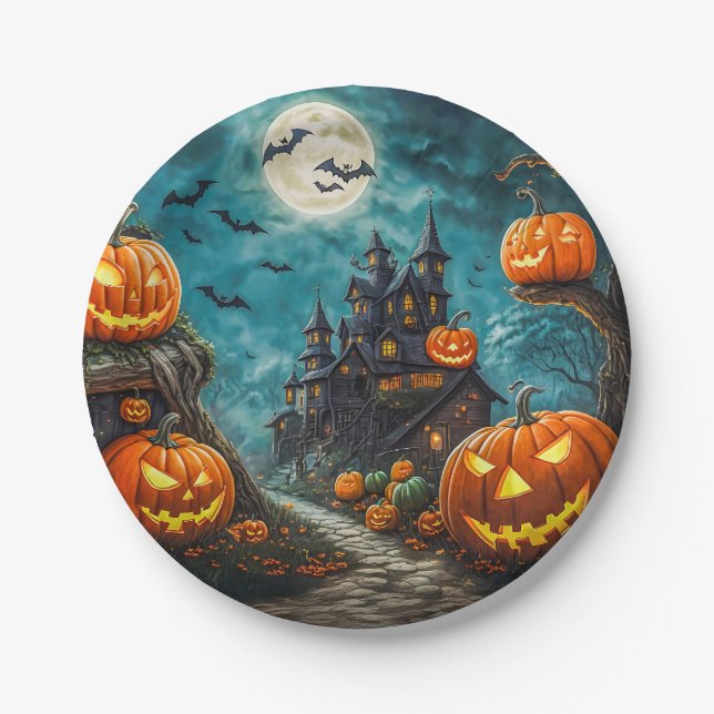 A Halloween Party Paper Plate (Front)