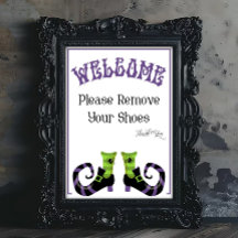 A Halloween Please Remove Shoes Sign
