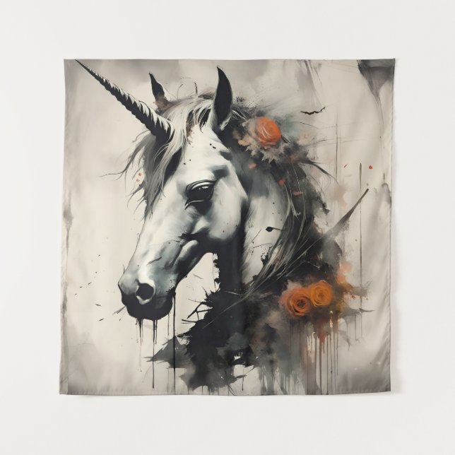 A Halloween Unicorn Tapestry (Front)
