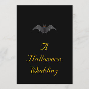 "A Halloween Wedding" - (Bat In Flight) Invitation