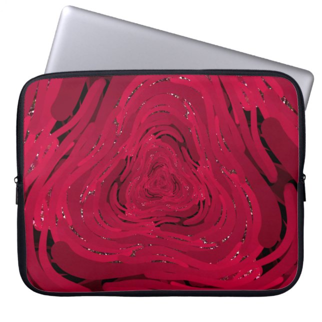 A hand drawing pattern made of red gradient with g laptop sleeve (Front)