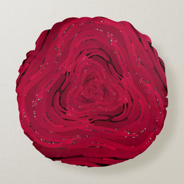 A hand drawing pattern made of red gradient with g round cushion (Front)