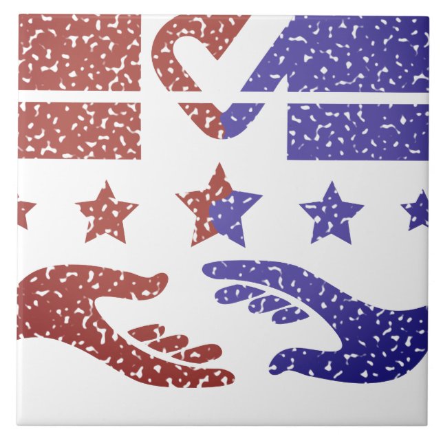 A Handshake for Change Ceramic Tile (Front)
