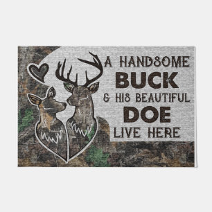 A Handsome Buck And His Beautiful Doe Doormat