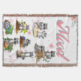 A happy and playful mood, just like the raccoons. throw blanket