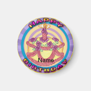 A Happy Birthday Cake  Magnet