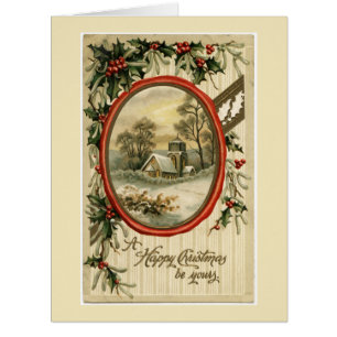 A Happy Christmas Be Yours Light Yellow Big Card