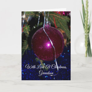 A Happy Christmas Grandson Card Bauble
