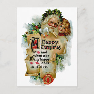 A Happy Christmas Holiday Postcard