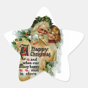 A Happy Christmas Star Sticker