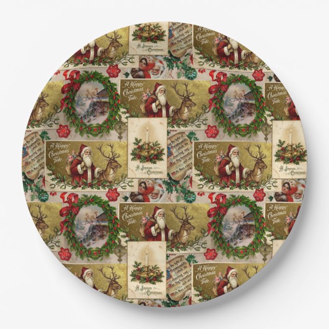 A Happy Christmas Tide Paper Plate (Front)