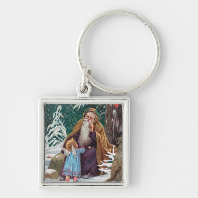 A Happy Christmas Time Father Christmas with Key Ring (Front)