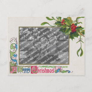 "A Happy Christmas" Vintage Photo Frame Postcard