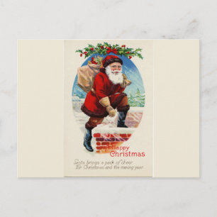 A Happy Christmas Vintage Santa Custom Postcard