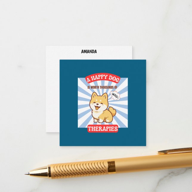 A Happy Dog Cute Dog Card (Front/Back In Situ)