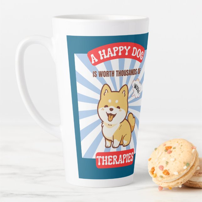 A Happy Dog Shiba cute dog Latte Mug (In Situ)