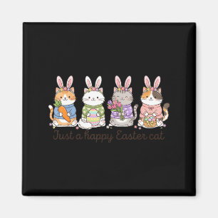 a Happy Easter Cat Cute Cat Lover Bunny Easter Day Magnet