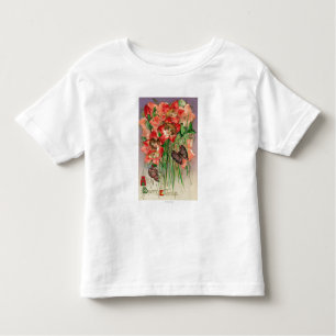 A Happy Easter with Women Head Flowers Toddler T-Shirt
