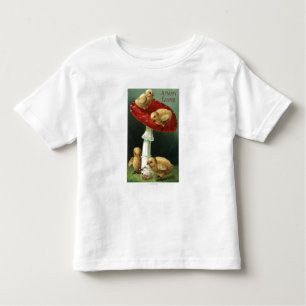 A Happy EasterChicks on Red Mushroom Toddler T-Shirt