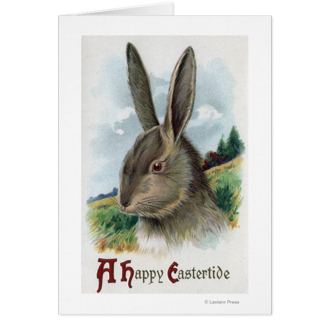 A Happy EastertideGray Rabbit Scene (Front)