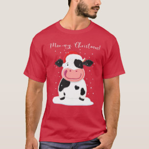 A Happy Holstein Cow Wishes You A Merry Christmas T-Shirt