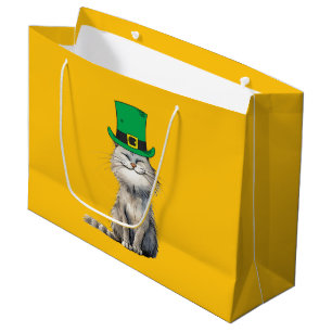 A happy Irish Cat Large Gift Bag