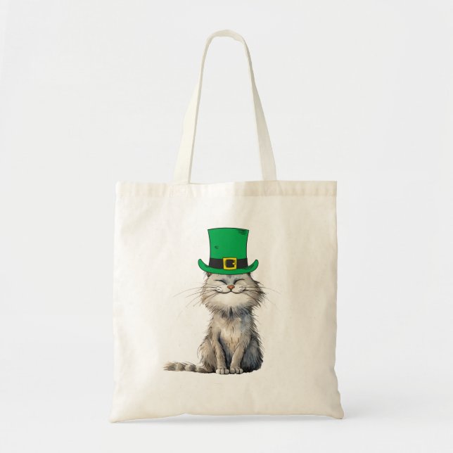 A happy Irish Cat Tote Bag (Front)