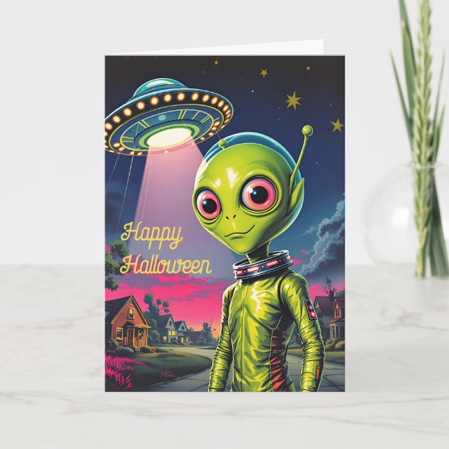 A Happy Little Alien Halloween Card (Front)
