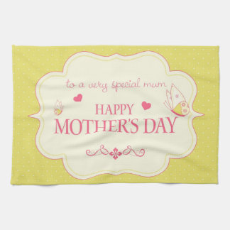 A Happy Mother's Day Greeting Card Tea Towel