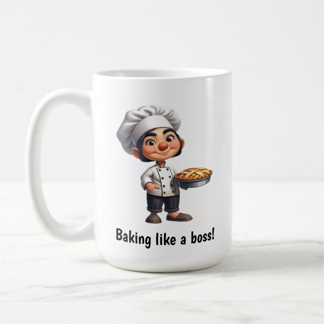 A Happy Pastry Chef Posing for the Camera Coffee Mug (Left)