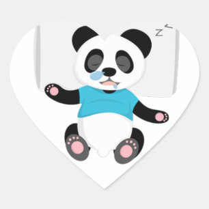 A Happy Sleeping of Panda Heart Sticker