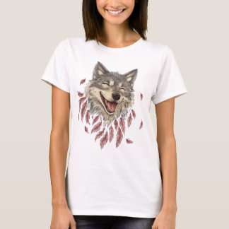 A happy smiling wolf in feathers T-Shirt